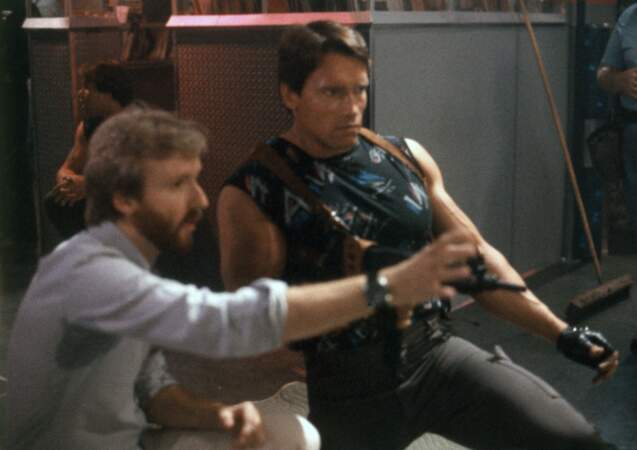 James Cameron sur le tournage de "Terminator" en 1983.