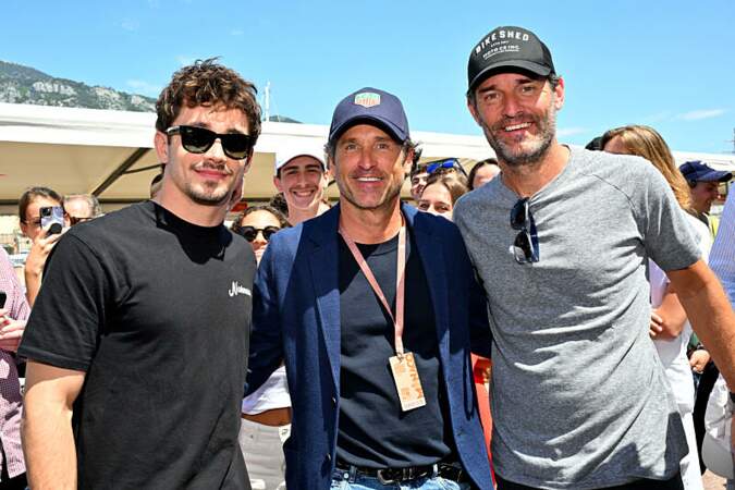 Patrick Dempsey s'est pris en photo avec les pilotes de F1 Charles Leclerc et Mark Webber. 