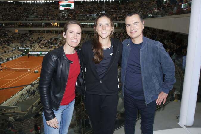 Justine Henin, Varvara Gracheva et Laurent Luyat sur le plateau de Roland-Garros 