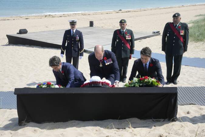 Justin Trudeau, Gabriel Attal et le prince William ont honoré les 359 canadiens tombés le premier jour du débarquement.