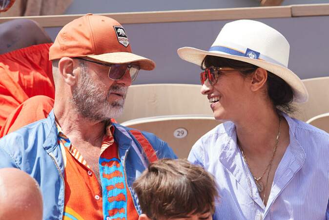 Eric Cantona et sa femme Rachida Brakni étaient ensemble à la finale dames de Roland-Garros ce samedi 8 juin 2024