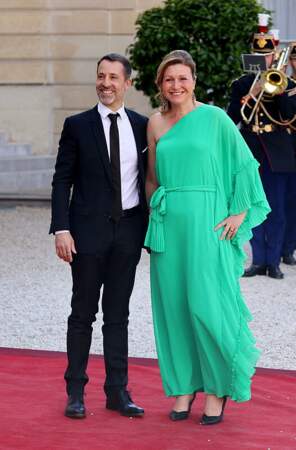 La présidente de l'Assemblée nationale Yaël Braun-Pivet et son mari Vianney Pivet à l'Élysée le 8 juin 2024