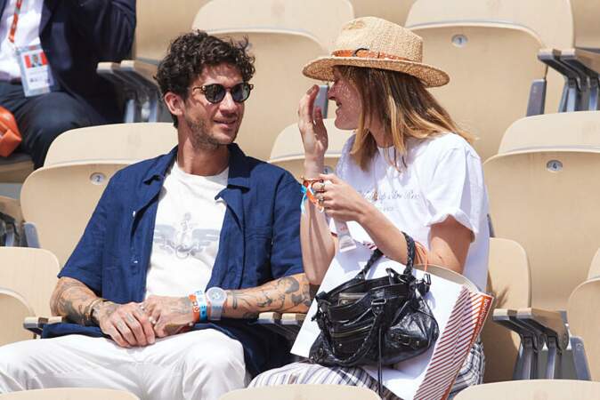 Constance Jablonski et son mari Matthias Dandois assistent à la finale dames de Roland-Garros