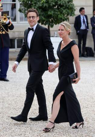 Laurent Macron et sa femme Sabine lors du dîner d'Etat