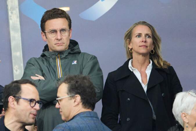 Emmanuel Macron et son épouse lors du match de football de la Coupe de France Nantes vs Toulouse au Stade de France en avril 2023