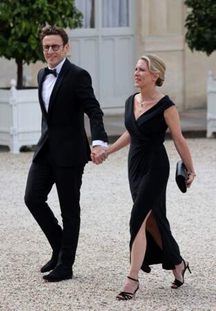 Laurent Macron et sa femme Sabine lors du dîner d'Etat en l'honneur du président des Etats-Unis et son épouse au palais de l'Elysée à Paris, le 8 juin 2024