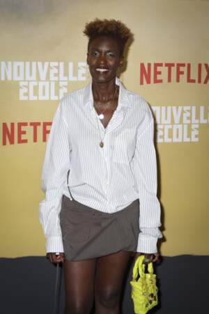 Rokhaya Diallo était présente à l'avant-première de la série "Nouvelle école" à Paris, ce mardi 2 juillet 2024.